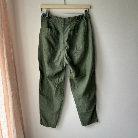 NWOT Madewell Green Cropped Cargo Pants - Utility Green - Picture 5 of 8